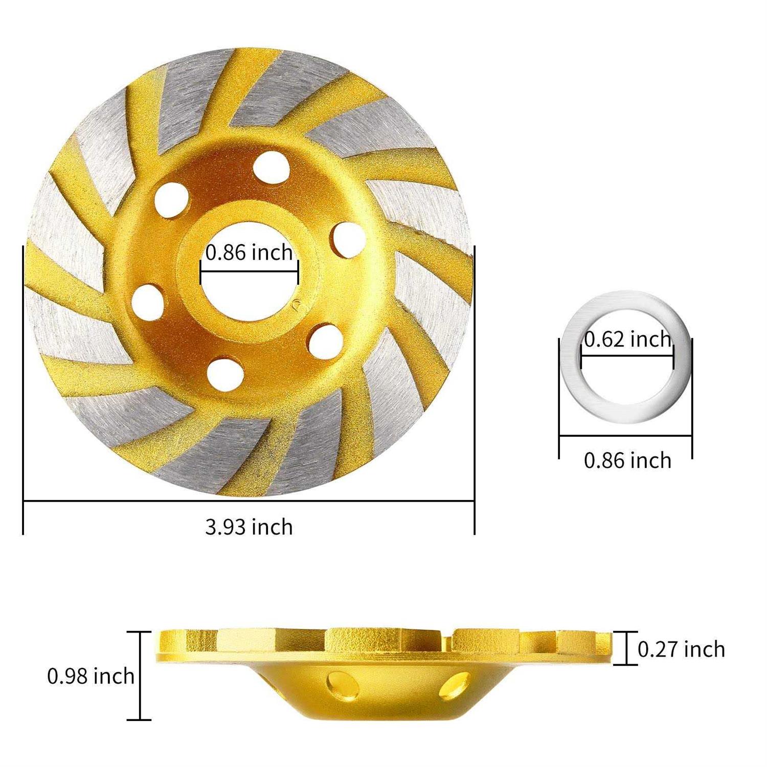 Pcs Inch Concrete Stone Ceramic Turbo Diamond Grinding Cup Wheel